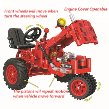MEOA Klassiska Technic Cropper Traktor Sätter byggstenar 2 Stilar Hand Traktor Och Auto Traktor Tegel Pedagogiska Leksaker Presenter