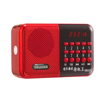 Mini Bärbar FM-Radio Handhållna Digitala TF MP3-Spelare Högtalare Med Uppladdningsbart 18650 Batteri