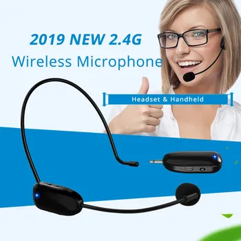 Mini Bärbara Med 2,4 G Trådlös Mikrofon Headset Megafon Radio Bluetooth-Mikrofon För PC-Högtalare Lärare Mötet Guide