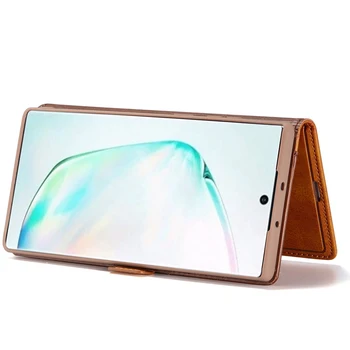 Mobiltelefon fodral för Samsung Galaxy Note9 Note10 Plus flip-två-tonen läder splittersäkert mode lyxigt läderfodral