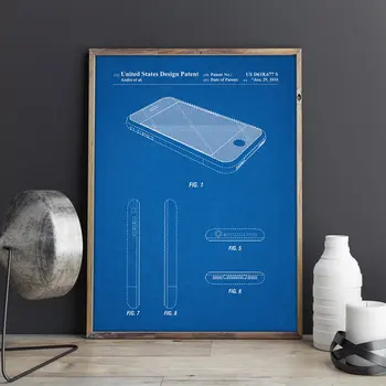 Mobiltelefon patent,För iPhone älskare, Teknik vägg konst, affischer,inredning,vintage print,blueprint,present, väggdekorationer