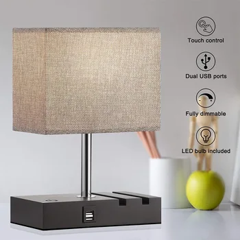 Moderna Sängbord, Lampor Till Sovrummet Usb-Touch Dimmer Nattduksbordet Belysning Till Sovrum Deco Hem Skrivbordslampa