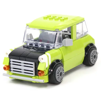 Mr Bean ' s Green Mini Bil byggstenar Serie Siffror Tegel Pedagogiska Modell som är Kompatibel Med Varumärken Födelsedag Leksak Barn