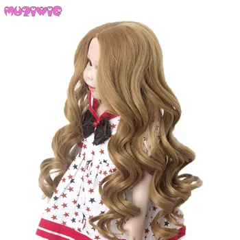 MUZIWIG Rosa och Guld för att välja Jätte Vågigt Lockigt Docka-Peruk hår för 18 tums American Doll hemmagjord Dockor Peruker Tillbehör