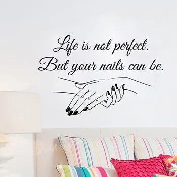 Nail Salon Citat väggdekal dina Naglar kan vara Perfekt Nails Nail Art polska Manikyr Pedikyr Skönhetssalong Inredning Klistermärken Z718