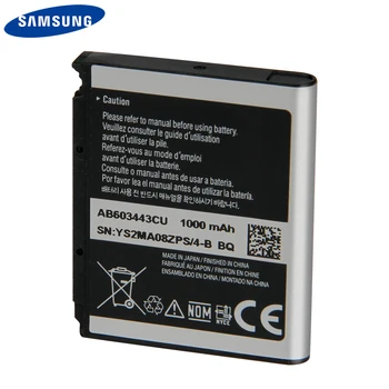 Original Samsung Batteri AB603443CU Till S5230C F488E GT-S5233 G800 S5230 F539 G808E L870 W159 S7520u 1000mAh Batteri