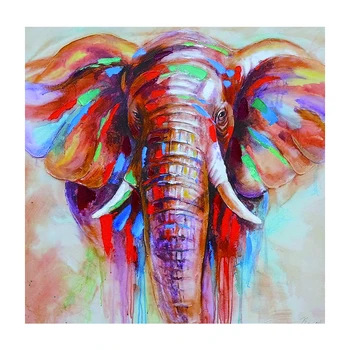 OUCAG Färgglad Elefant Tavla utan ram skrivs ut Djur Canvas tavlor att Måla Bilder Vardagsrum Kontor Dekoration