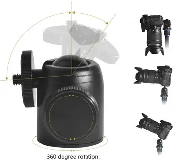 Q35 Aluminium Legering Boll-Chef Adapter，för Kamera Stativ Blixt Ljus Hållare，Mini Ball Head -1/4 Adapter 360° Vridbar Aluminium Tripo