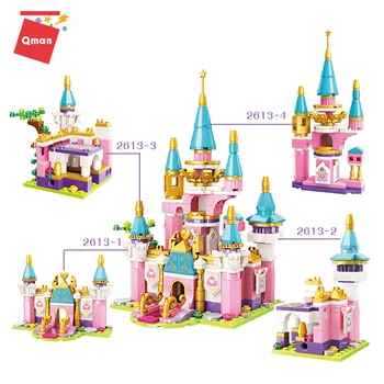 QMAN Cinderella Princess castle Royal Carriage modell byggstenar City Vänner Pedagogiska Tegel Leksaker för barn Eller