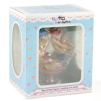 Re : Livet i en Annan Värld från Noll Rem & Ram Pudding a La Mode PVC Anime Action Figur Samlarobjekt Modell Toy Girl Doll