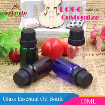 Sedorate 30 st/Massa Kosmetiska Glas Flaska Eterisk Olja Mini 10 ml Flaska Med Hål Inre Kontakt Propp Amber Flaskor ZM032