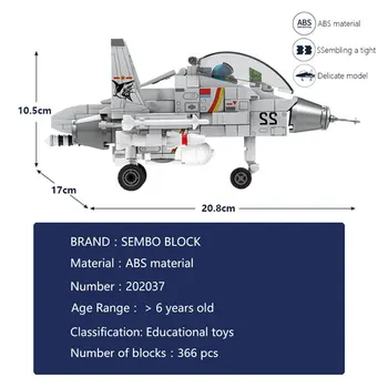 SEMBO 366PCS J-15 Jaktplan byggstenar Militär Helikopter Bombplan Modell Staden SWAT Arméns Skapare Tegel Boy Toy Gåva för Barn
