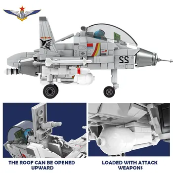 SEMBO 366PCS J-15 Jaktplan byggstenar Militär Helikopter Bombplan Modell Staden SWAT Arméns Skapare Tegel Boy Toy Gåva för Barn