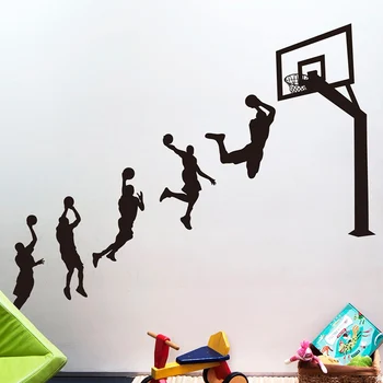 [shijuekongjian] Basket Spelare väggdekorationer DIY Basket Stå väggdekor för Barn Rum Gymnasium Hus Dekoration