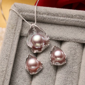 Sötvatten Pärla Smycken ,hänge pärla Smycken Set för Kvinnor Pärla Halsband/Halsband Bröllop Smycken Set , Skal hängande design