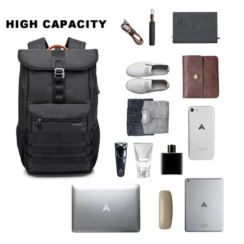 Tangcool Mode Vattentät Ryggsäck Kollega Student USB-Laptop Backpack Resa Offentlig Väskor Män Sport Ryggsäck