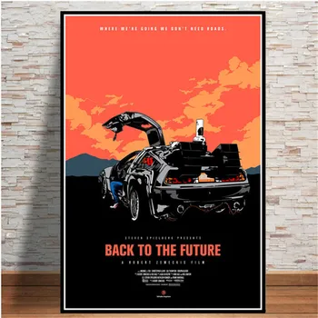 Tillbaka till Framtiden Filmen Affisch Cool Bil Affischer Skriver Cuadros Vintage Vägg Konst Bild Canvas Tavla till Vardagsrummet Inredning