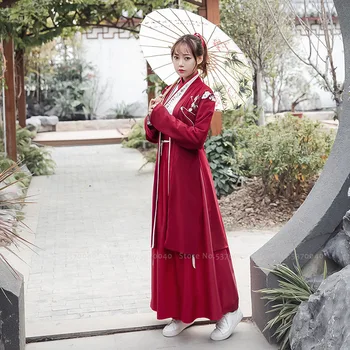 Traditionella Kinesiska Kvinnor Hanfu Tang Passar Dynasty Kläder Som Kimono Yukata Blommig Mantel Kjol Party Dress Dans Cosplay Kostym
