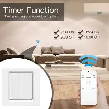 Tuya Wi-fi Smart Light Touch Växla Smart Liv APP röststyrning Trådlös väggströmbrytare Fjärrkontroll Med Alexa, Google Hem 1/2/3 Gänget