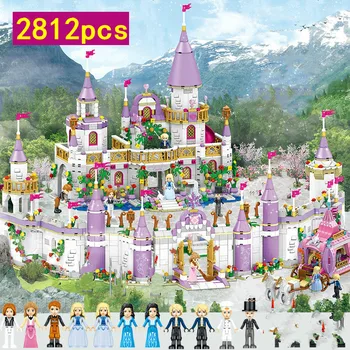 Vänner Stadens Slott Dröm Fairy Tale rolig Princess Castle Modell byggstenar Flicka Siffror Utbildning Leksaker för Barn Presenter