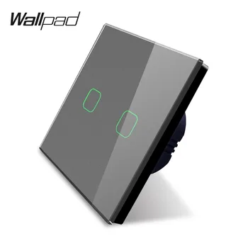 Wallpad K3 Kapacitiv 2 Gang 1 Sätt Touch-tangent-LED Kompatibel Glas Panel Vägg Electric Light Switch