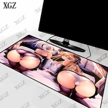 XGZ Sexig Tjej Rumpa Anime Gaming musmatta Lock-Kanten Mat för Bärbar Dator-och Utflyktsdisk Tangentbord CSGO DOTA Spelare