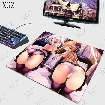XGZ Sexig Tjej Rumpa Anime Gaming musmatta Lock-Kanten Mat för Bärbar Dator-och Utflyktsdisk Tangentbord CSGO DOTA Spelare