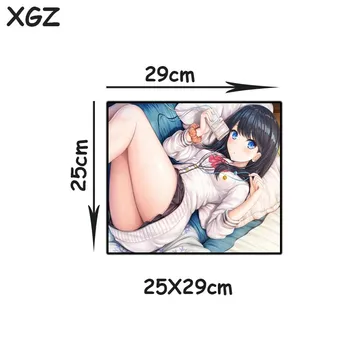 XGZ Stor musmatta Svart Lock-Kanten Anime Stora Hip Vacker Flicka HD Dator-och Utflyktsdisk Matt Gummi Icke-slip E-sport Spelare Komfort Xxl