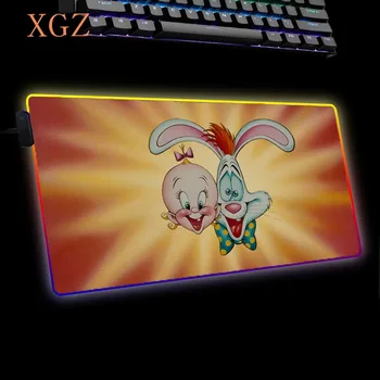 XGZ XXL kanin Anime musmatta Lockedge Stora Spelet MousePad RGB-USB-LED-Bakgrundsbelyst Csgo Gummi Dator Tangentbord och Utflyktsdisk Mat Xl