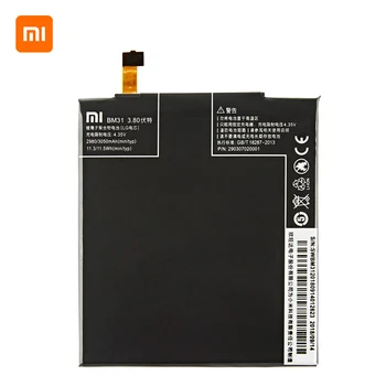 Xiao mi Orginal BM31 3050mAh Batteri För Xiaomi Mi-3 Mi3 M3 BM31 Hög Kvalitet Telefon Batterier