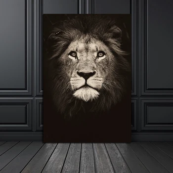 XINQI Nordiska Djur Vägg Konst Duk Målning lion Affischer och Utskrifter HD Vägg Bilder för Vardagsrum heminredning Ingen Ram