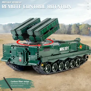 Yeshin 23005 Militära Tank HJ-10 Anti-Tank Missil Modell som är Kompatibel 20001 Tekniska byggstenar Barn Julklapp