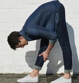 Youpin cottonsmith Mäns hud-vänliga bra andningsförmåga komfort byxor smala fötter byxor med hög kvalitet-hög-elastisk bekväma jeans